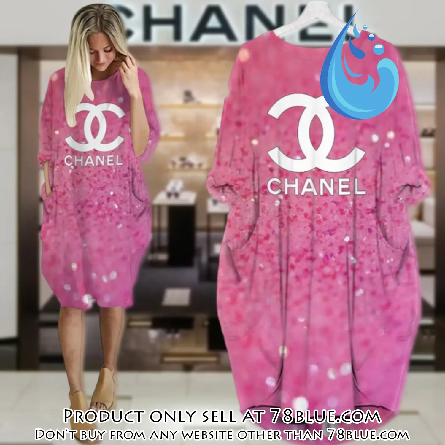 Chanel bling batwing pocket dress luxury brand for women pd076 78b1011826